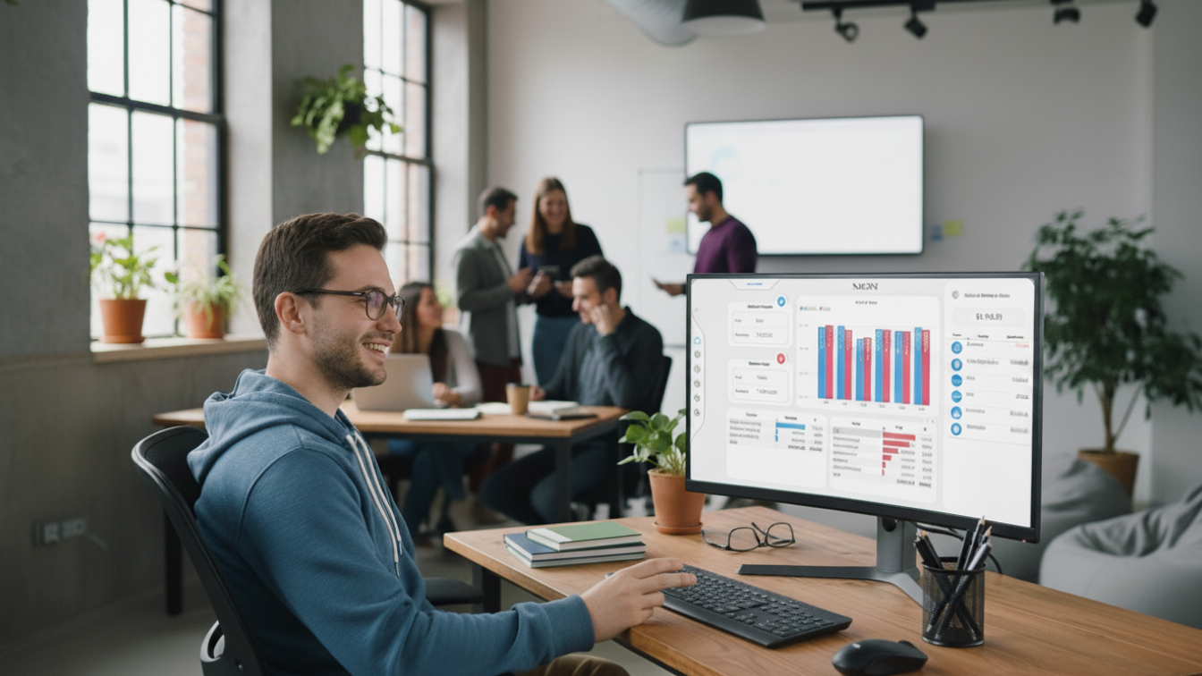 Profissional trabalhando com Power BI